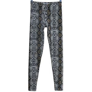We The Free NWOT Women's Snake Print High Rise Leggings Pull On Black Athletic M